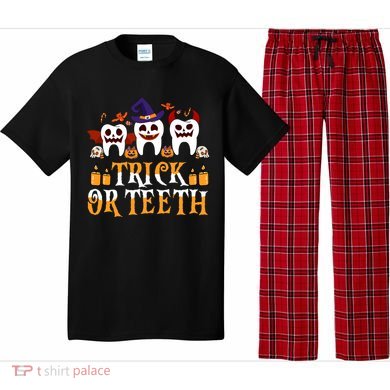 Trick Or Teeth Funny Dentist Halloween Dental Squad Funny Gift Pajama Set