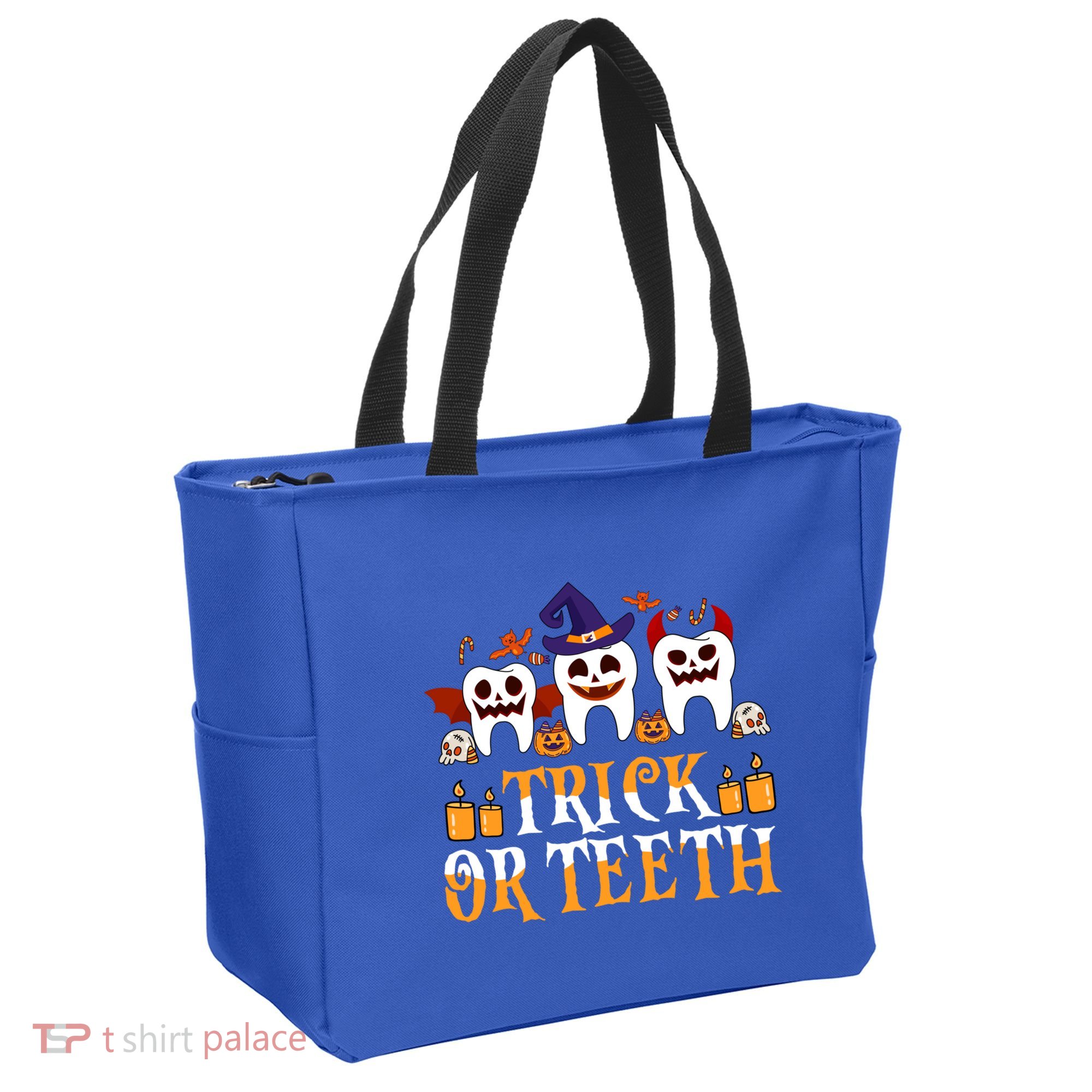 Trick Or Teeth Funny Dentist Halloween Dental Squad Funny Gift Tote Bag