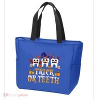 Trick Or Teeth Funny Dentist Halloween Dental Squad Funny Gift Tote Bag thumb 3