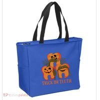 Trick Or Teeth Funny Dentist Halloween Dental Squad Funny Gift Tote Bag thumb 2