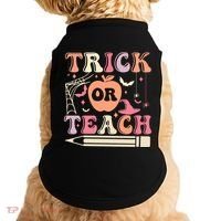 Trick Or Teach Funny Teacher Halloween Doggie Tank thumb 0