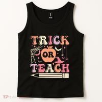 Trick Or Teach Funny Teacher Halloween Tank Top thumb 2