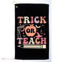 Trick Or Teach Funny Teacher Halloween Golf Towel thumb 0