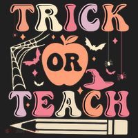 Trick Or Teach Funny Teacher Halloween Golf Towel thumb 3