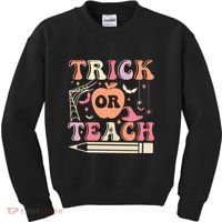 Trick Or Teach Funny Teacher Halloween Kids Sweatshirt thumb 0
