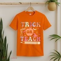 Trick Or Teach Funny Teacher Halloween T-Shirt thumb 2
