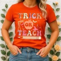 Trick Or Teach Funny Teacher Halloween Women's T-Shirt thumb 2