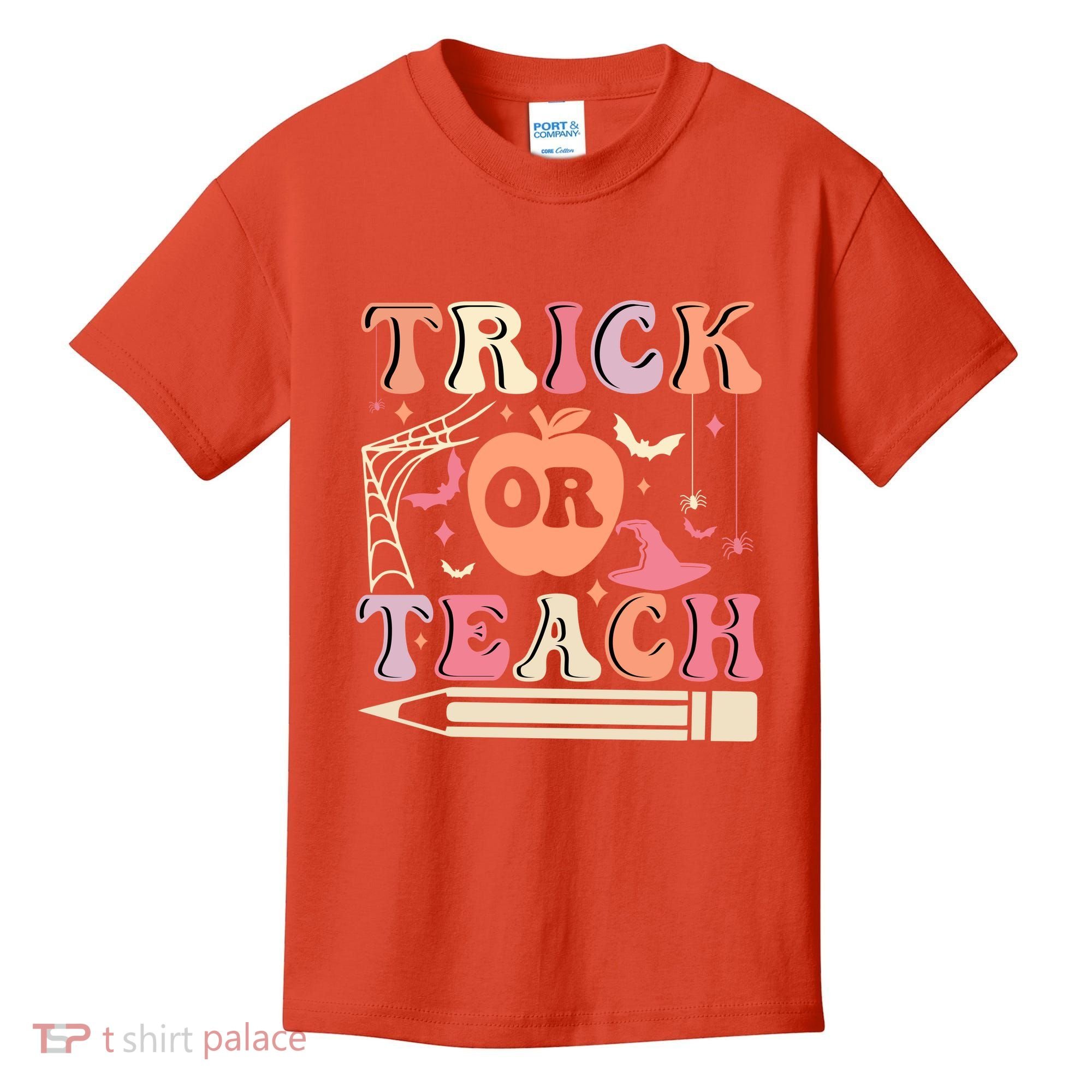 Trick Or Teach Funny Teacher Halloween Kids T-Shirt
