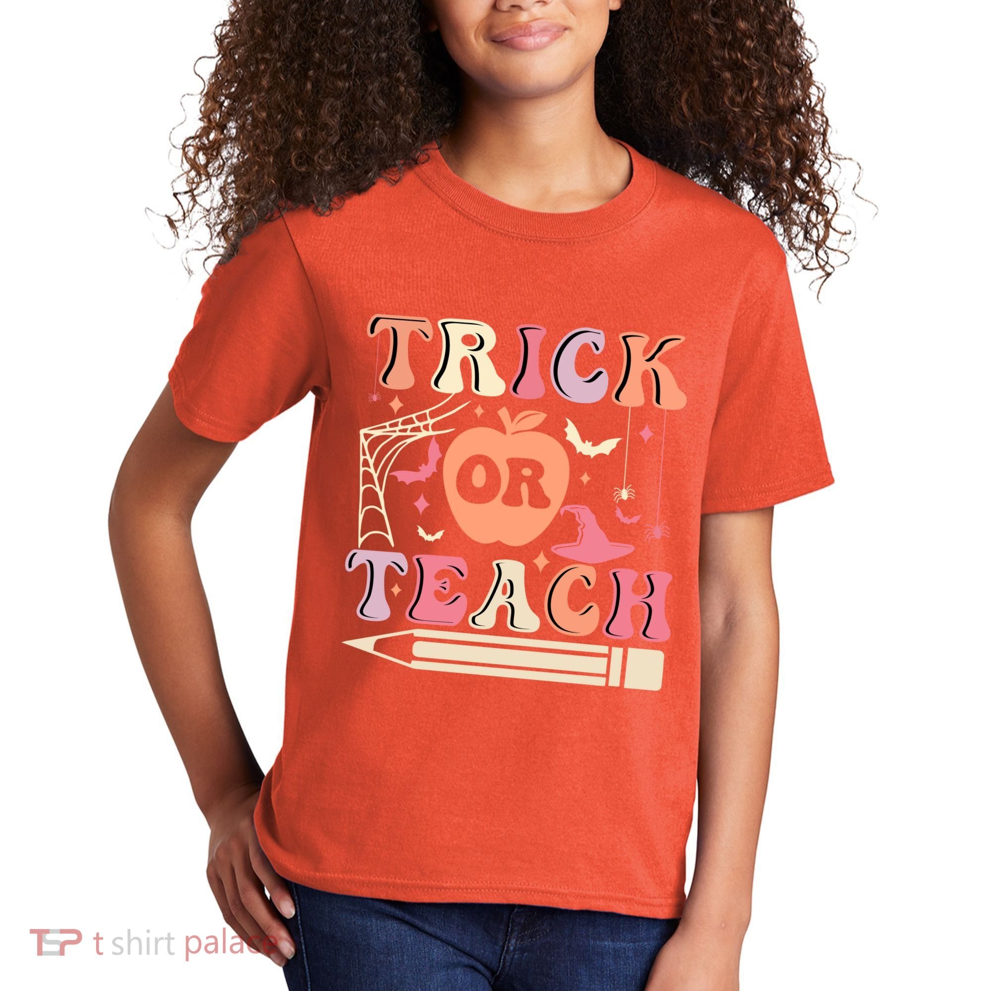 Trick Or Teach Funny Teacher Halloween Kids T-Shirt