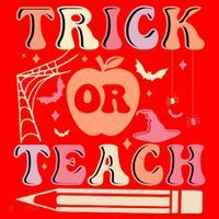 Trick Or Teach Funny Teacher Halloween Santa Hat thumb 1