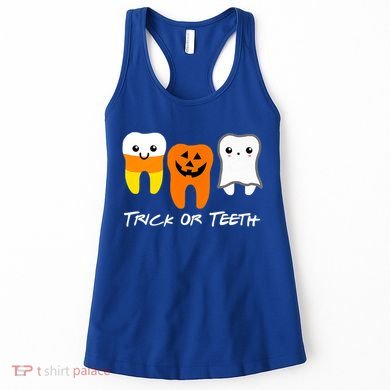 Trick Or Teeth Cute Dental Halloween Hygienist Dentist Rdh Gift Women's Tank Top