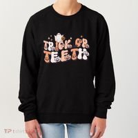 Trick Or Teeth Dentist Halloween Spooky Dental Hygienist Gift Women's Sweatshirt thumb 0