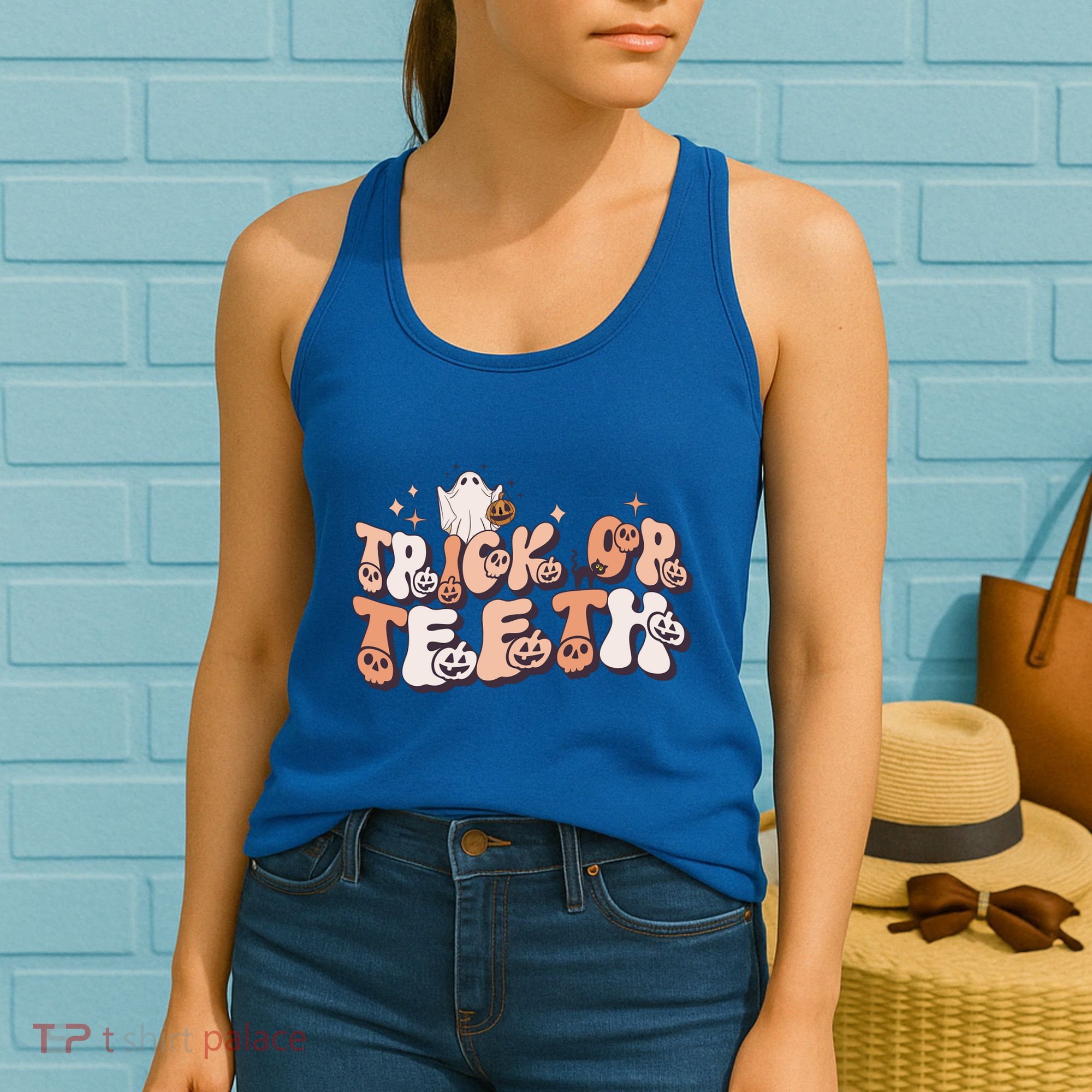 Trick Or Teeth Dentist Halloween Spooky Dental Hygienist Gift Women's Tank Top
