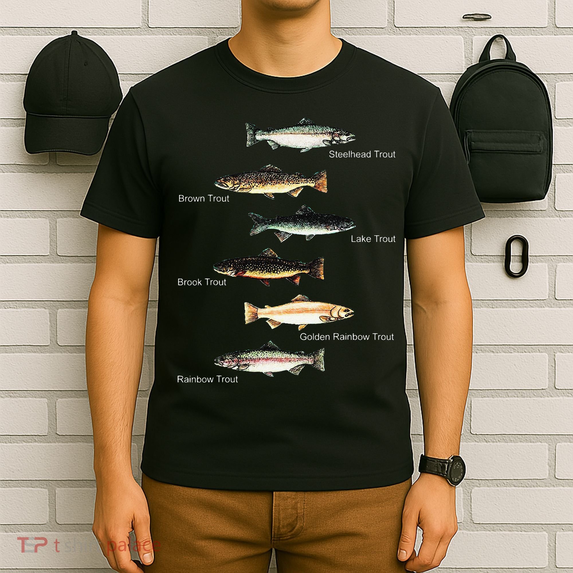 Types Of Trout Fish Species Collection Fishing T-Shirt
