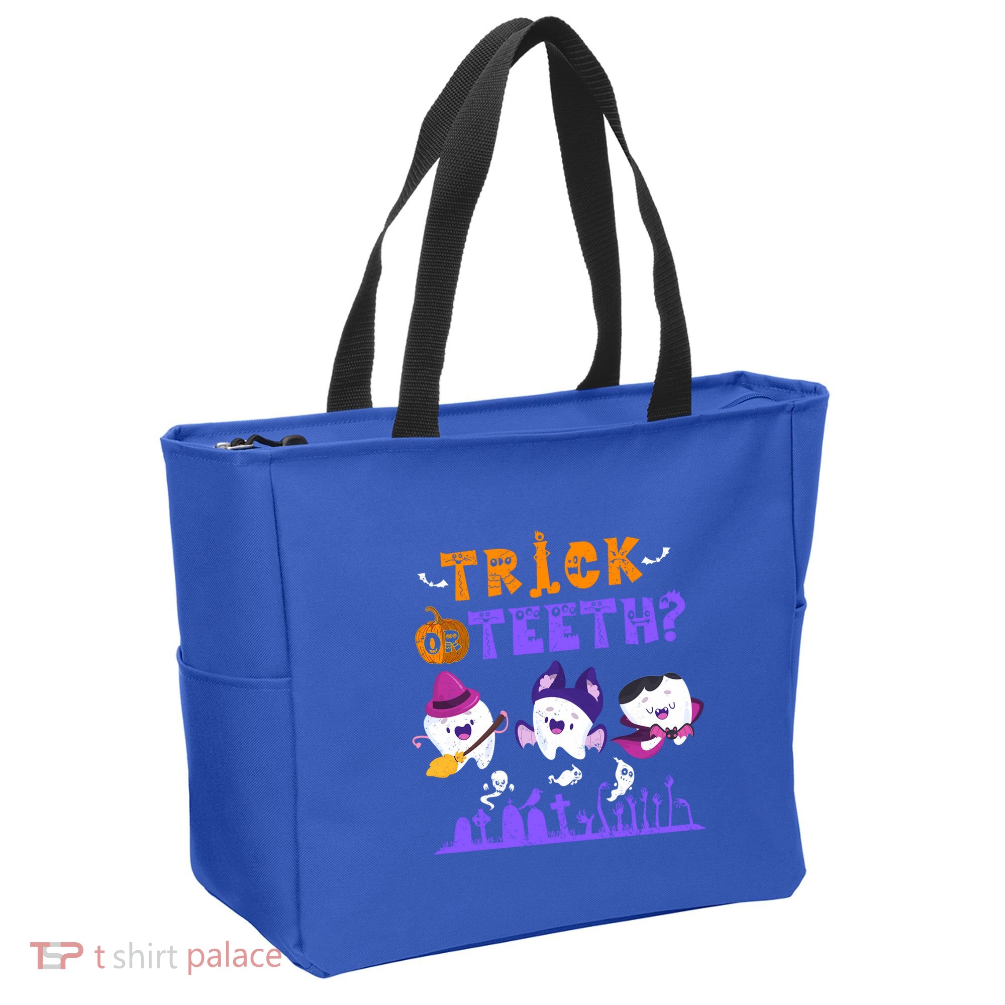 Trick Or Teeth Dentist Puns Halloween Dental Squad Matching Gift Tote Bag