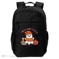 Trick Or Teach Back To School Cute Ghost Halloween Teachers Gift Backpack thumb 0