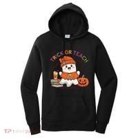 Trick Or Teach Back To School Cute Ghost Halloween Teachers Gift Women's Hoodie thumb 0