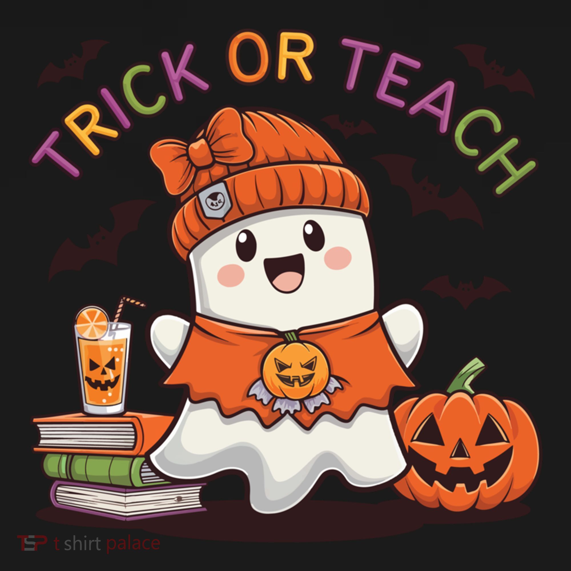 Trick Or Teach Back To School Cute Ghost Halloween Teachers Gift Women's Hoodie