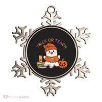 Trick Or Teach Back To School Cute Ghost Halloween Teachers Gift Ornament thumb 0