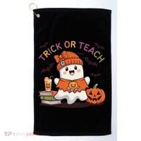 Trick Or Teach Back To School Cute Ghost Halloween Teachers Gift Golf Towel thumb 0