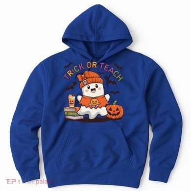 Trick Or Teach Back To School Cute Ghost Halloween Teachers Gift Hoodie