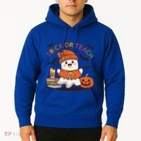 Trick Or Teach Back To School Cute Ghost Halloween Teachers Gift Hoodie thumb 2