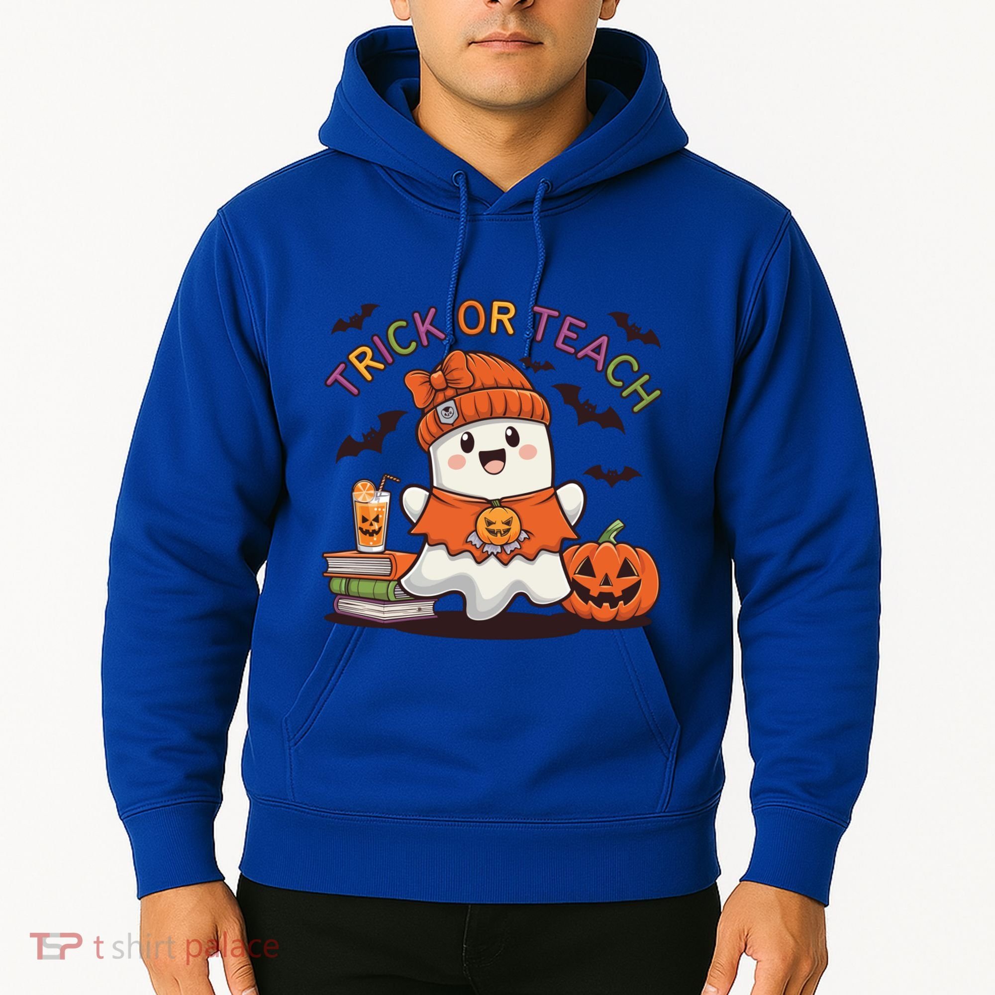 Trick Or Teach Back To School Cute Ghost Halloween Teachers Gift Hoodie