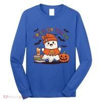 Trick Or Teach Back To School Cute Ghost Halloween Teachers Gift Long Sleeve Shirt thumb 0
