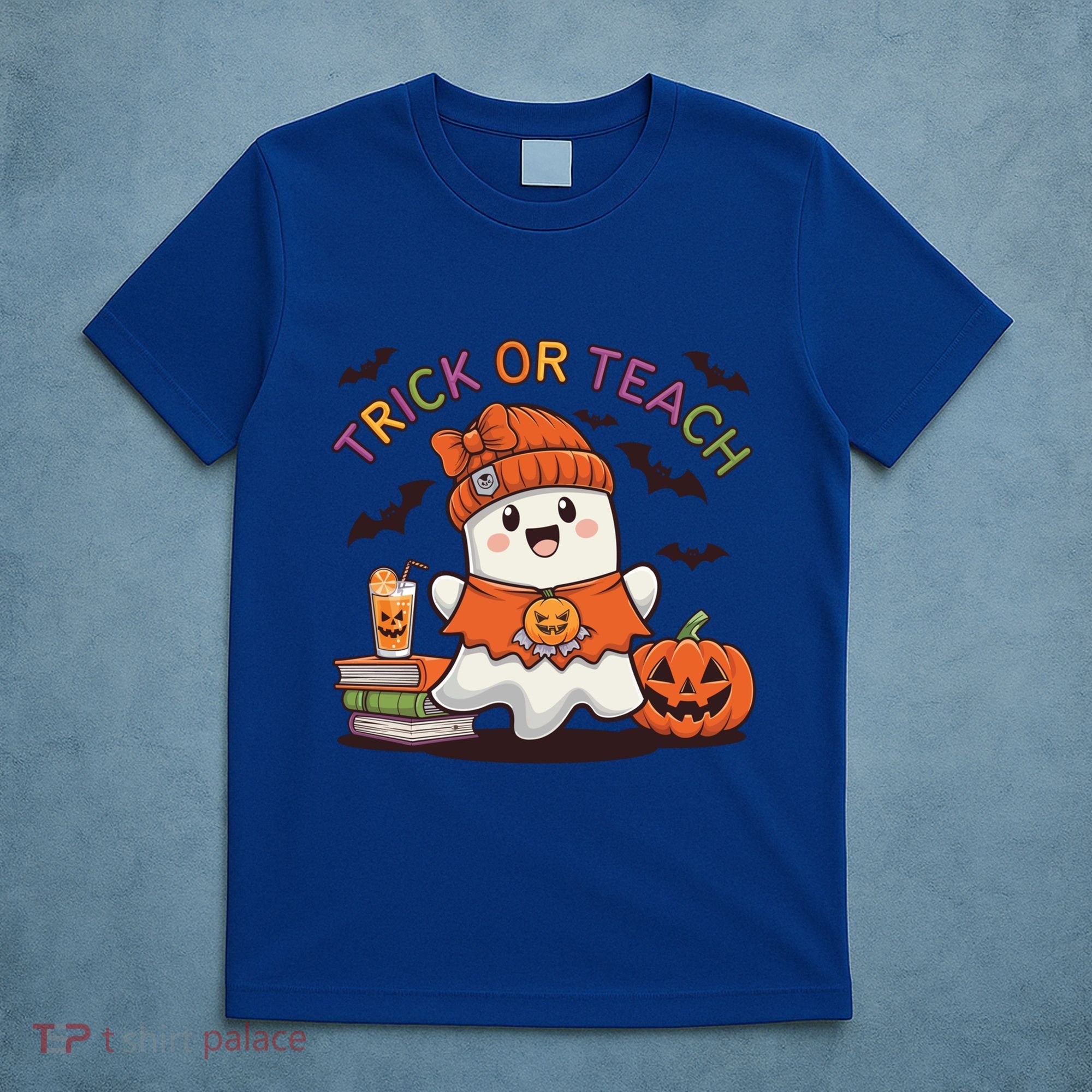 Trick Or Teach Back To School Cute Ghost Halloween Teachers Gift T-Shirt