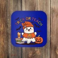 Trick Or Teach Back To School Cute Ghost Halloween Teachers Gift Coaster thumb 0