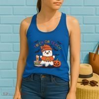 Trick Or Teach Back To School Cute Ghost Halloween Teachers Gift Women's Tank Top thumb 2
