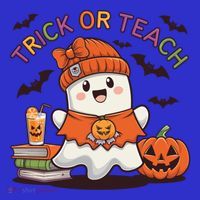 Trick Or Teach Back To School Cute Ghost Halloween Teachers Gift Women's Tank Top thumb 5