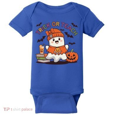 Trick Or Teach Back To School Cute Ghost Halloween Teachers Gift Baby Bodysuit