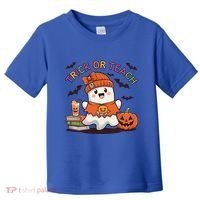 Trick Or Teach Back To School Cute Ghost Halloween Teachers Gift Toddler T-Shirt thumb 0