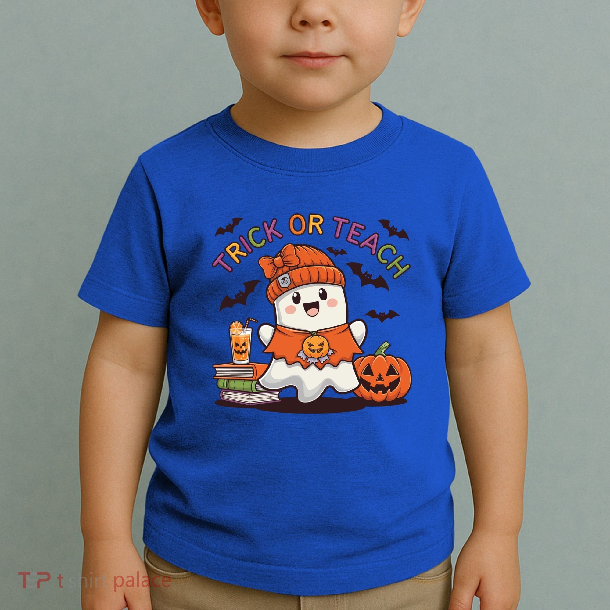Trick Or Teach Back To School Cute Ghost Halloween Teachers Gift Toddler T-Shirt