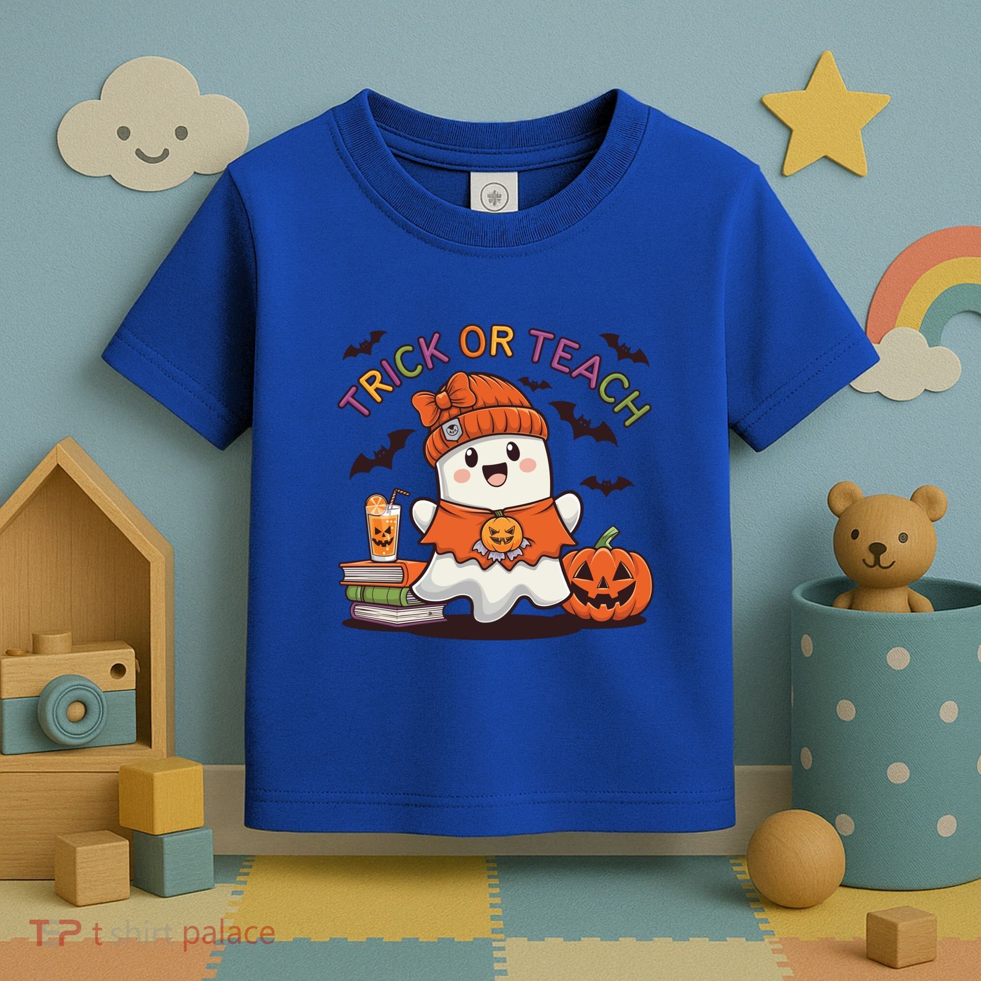 Trick Or Teach Back To School Cute Ghost Halloween Teachers Gift Toddler T-Shirt
