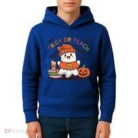 Trick Or Teach Back To School Cute Ghost Halloween Teachers Gift Kids Hoodie thumb 4
