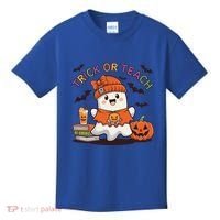 Trick Or Teach Back To School Cute Ghost Halloween Teachers Gift Kids T-Shirt thumb 0