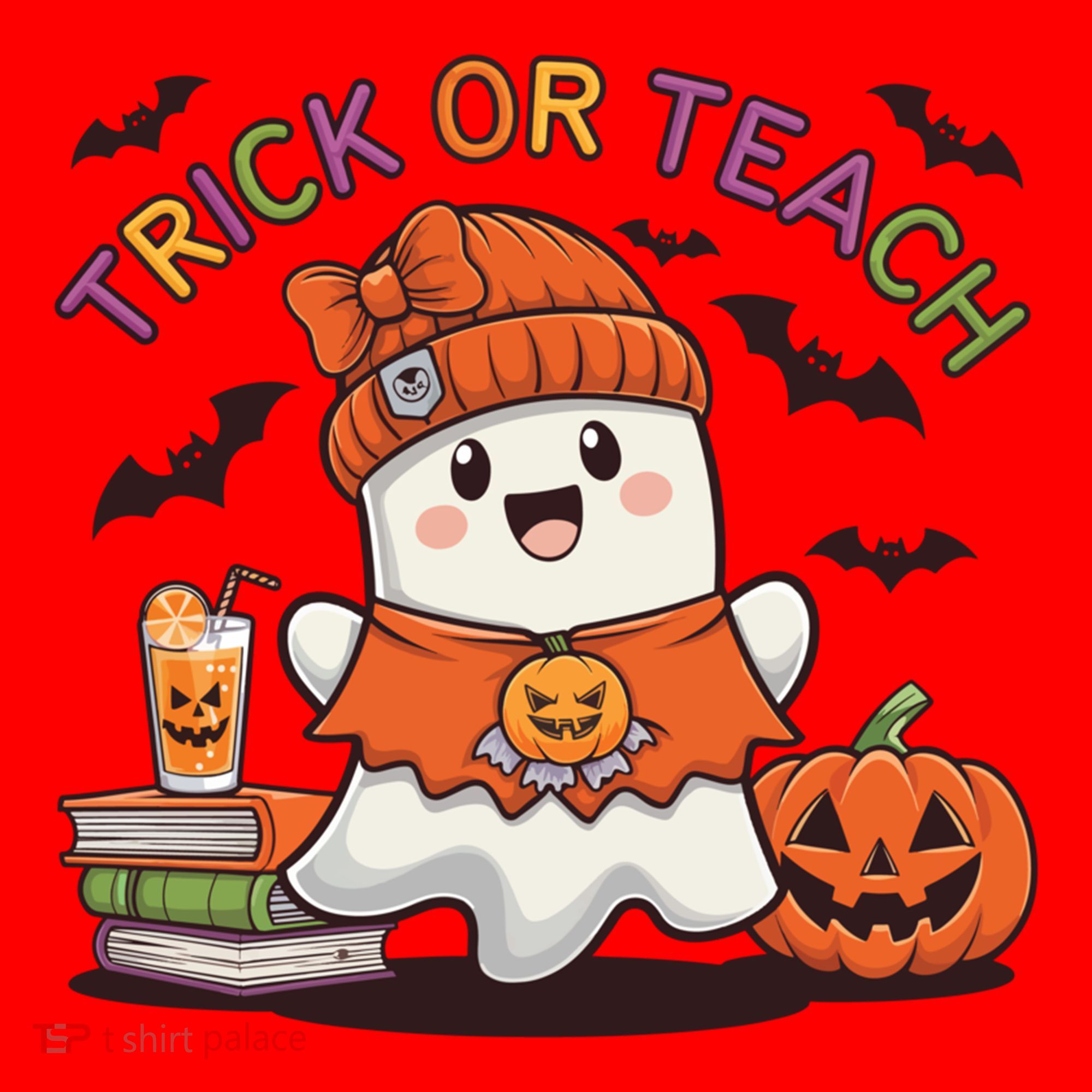 Trick Or Teach Back To School Cute Ghost Halloween Teachers Gift Santa Hat