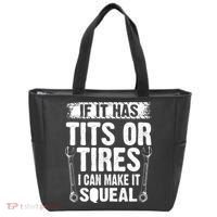 Tits Or Tires I Can Make It Squeal Tote Bag thumb 0