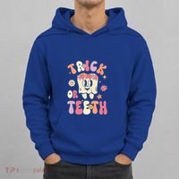 Trick Or Teeth Funny Dental Halloween Floral Ghost Dentist Great Gift Hoodie thumb 0