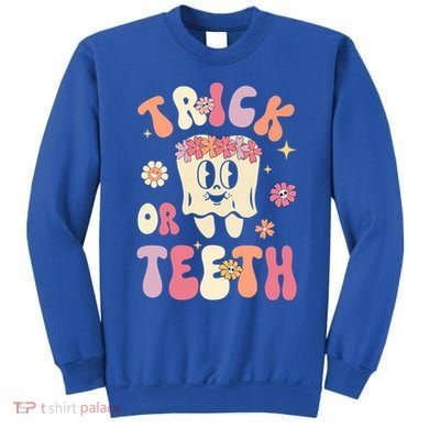 Trick Or Teeth Funny Dental Halloween Floral Ghost Dentist Great Gift Sweatshirt