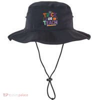 Trick Or Teach Halloween Retro Pumpkin Teacher Bucket Hat thumb 0