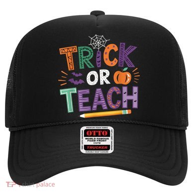Trick Or Teach Halloween Retro Pumpkin Teacher Hat
