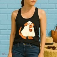 Trick Or Treat Dog Cute Halloween Women's Tank Top thumb 2