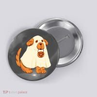 Trick Or Treat Dog Cute Halloween Button thumb 0