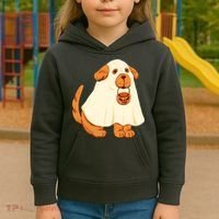 Trick Or Treat Dog Cute Halloween Kids Hoodie thumb 3