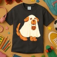 Trick Or Treat Dog Cute Halloween Kids T-Shirt thumb 3