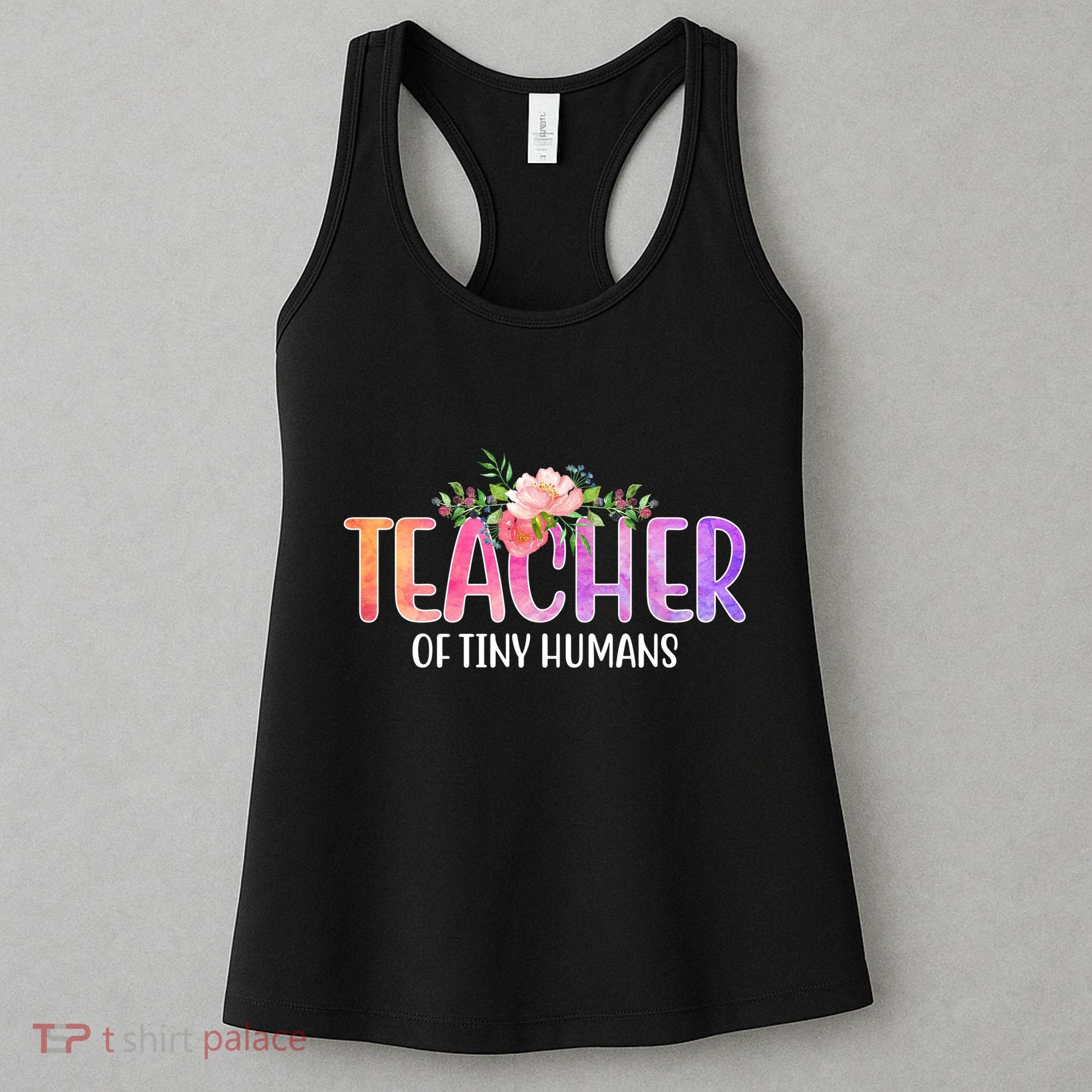 Teacher Of Tiny Humans Floral Women's Tank Top