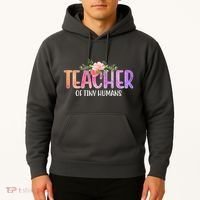 Teacher Of Tiny Humans Floral Hoodie thumb 2